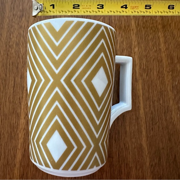 2013 Starbucks White Gold Coffee Mug Cup by Rosanna Art Deco Mid Century 12 oz - Picture 5 of 7